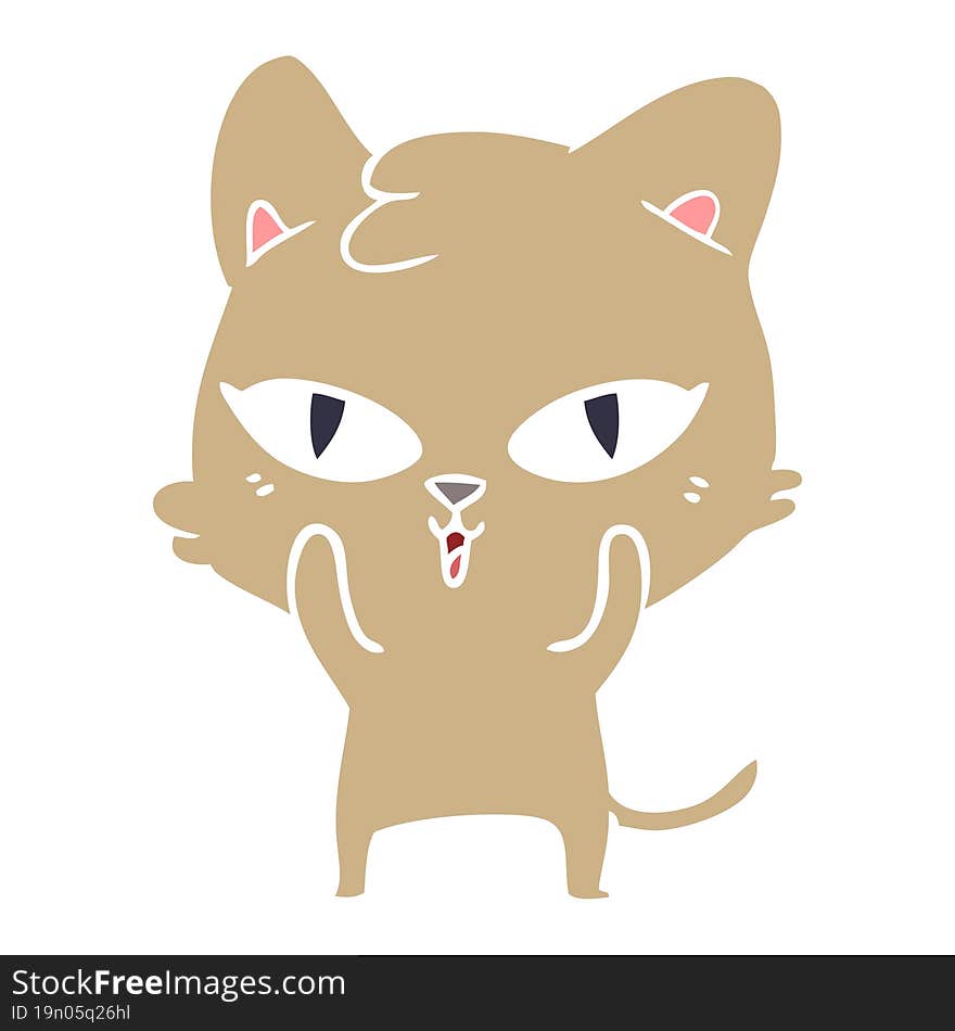 flat color style cartoon cat