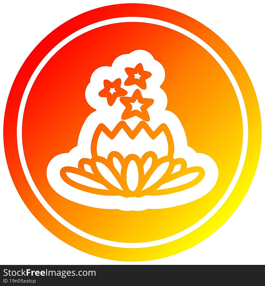 magical flower circular icon with warm gradient finish. magical flower circular icon with warm gradient finish