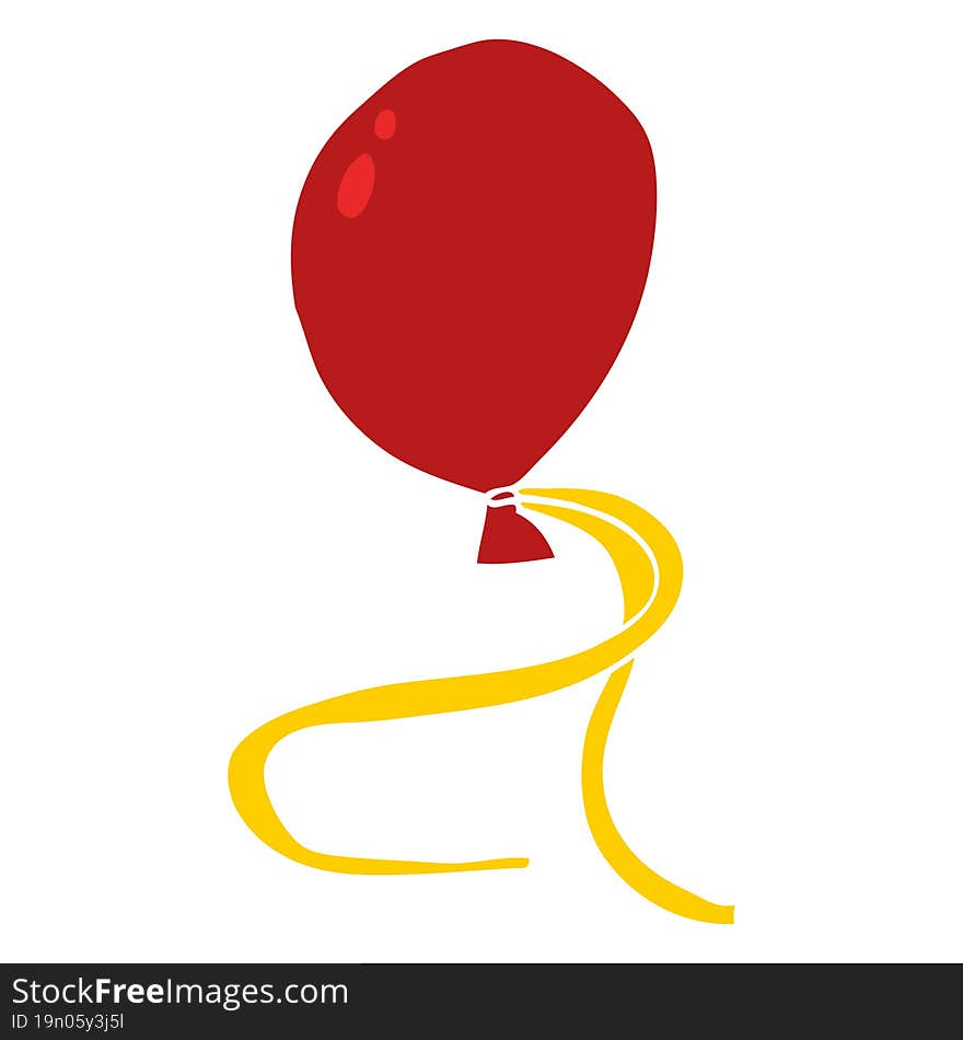 cartoon doodle red balloon