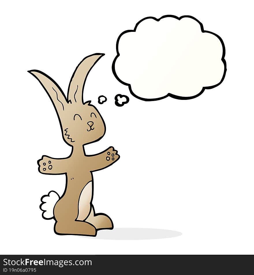 cartoon rabbit with thought bubble