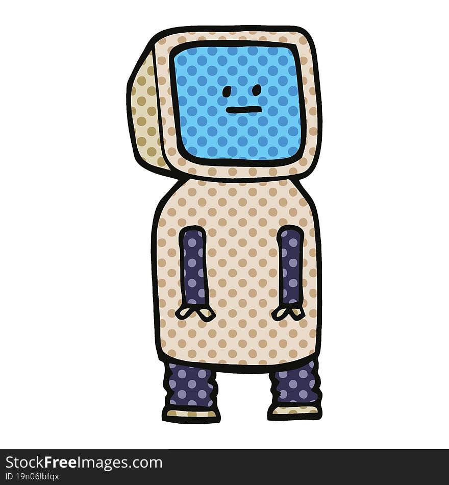 comic book style cartoon funny robot