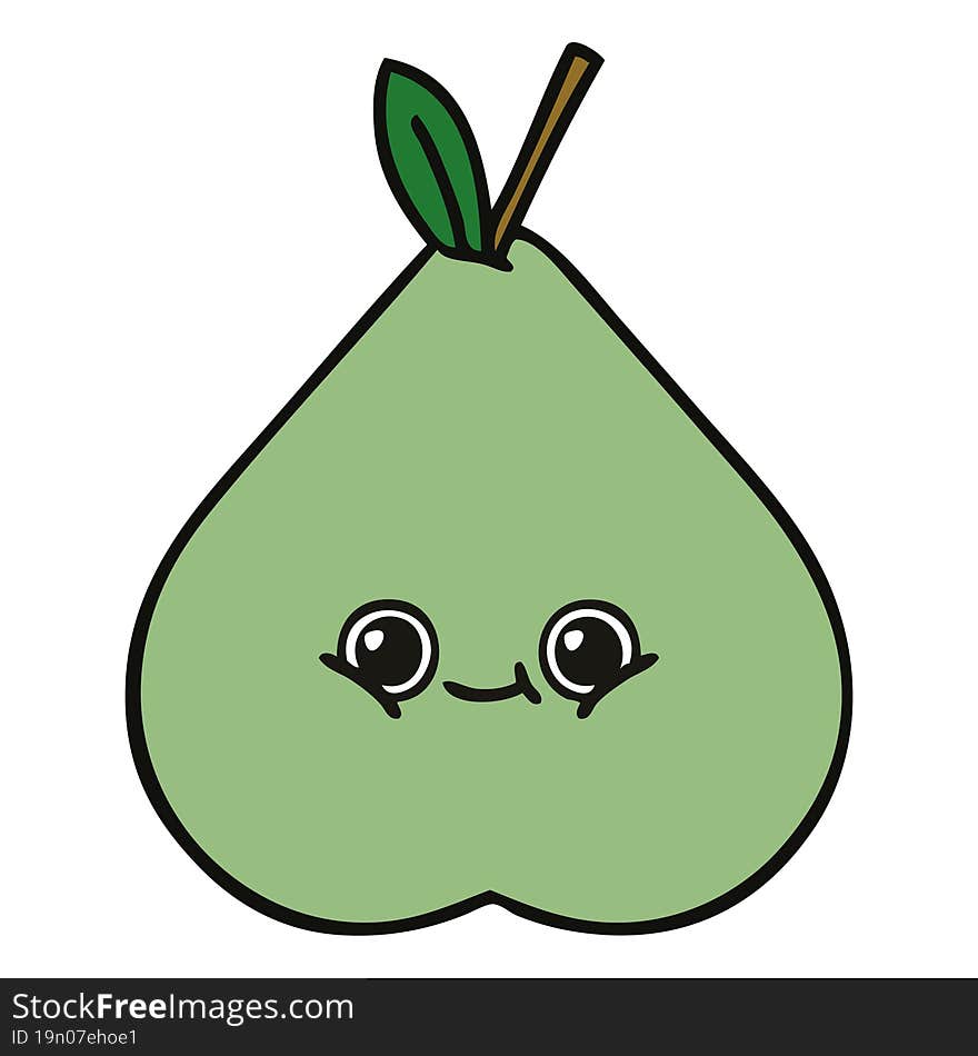 cute cartoon green pear