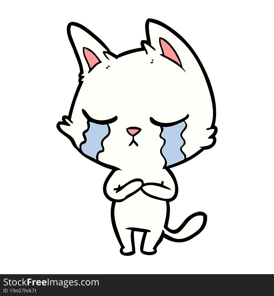 crying cartoon cat. crying cartoon cat