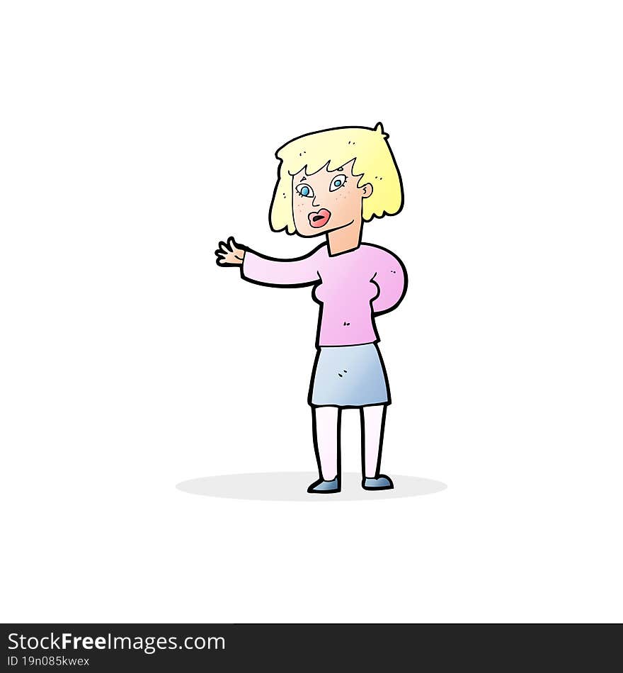 cartoon woman explaining