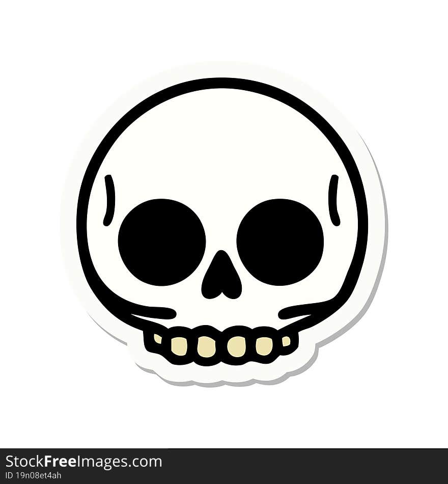 Tattoo Style Sticker Of A Skull