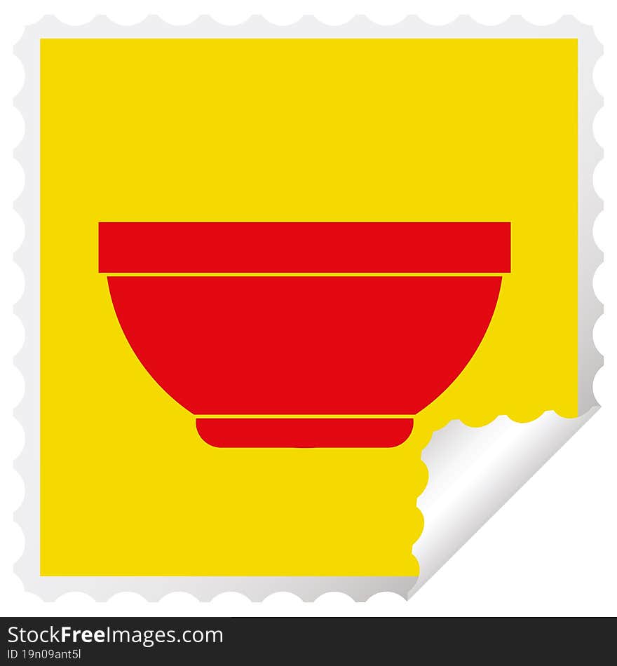 Rice bowl square peeling sticker