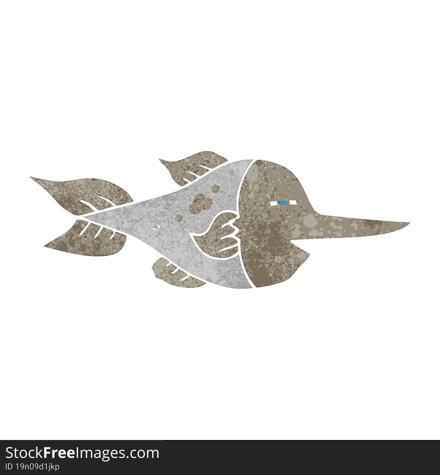 retro cartoon swordfish