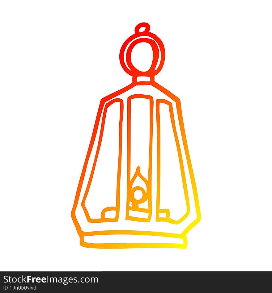 Warm Gradient Line Drawing Cartoon Lantern