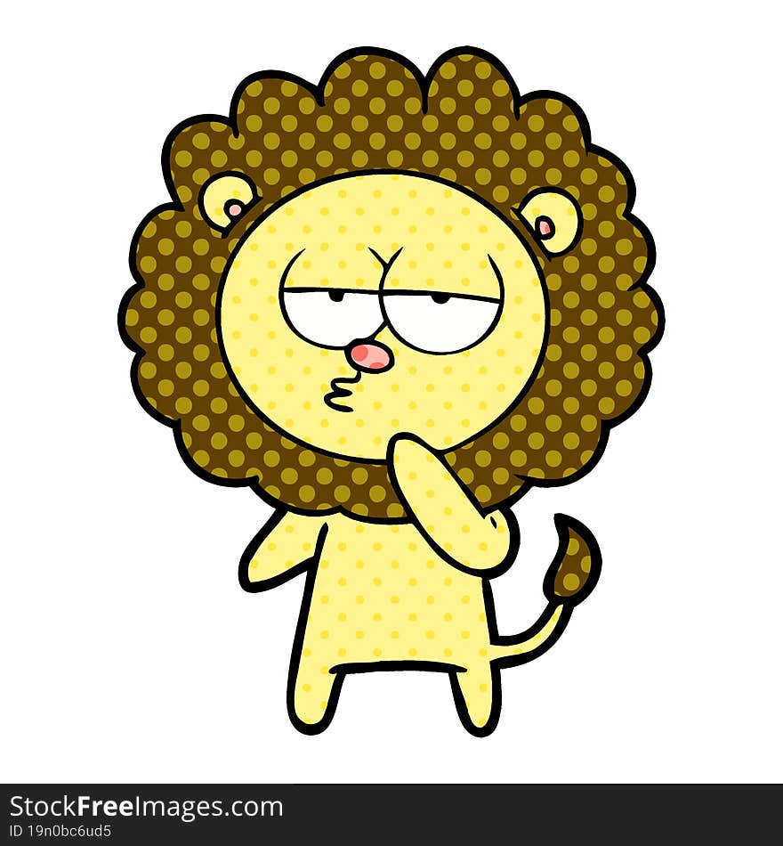 cartoon tired lion. cartoon tired lion