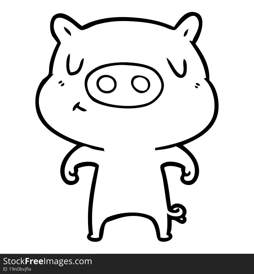 cartoon content pig. cartoon content pig