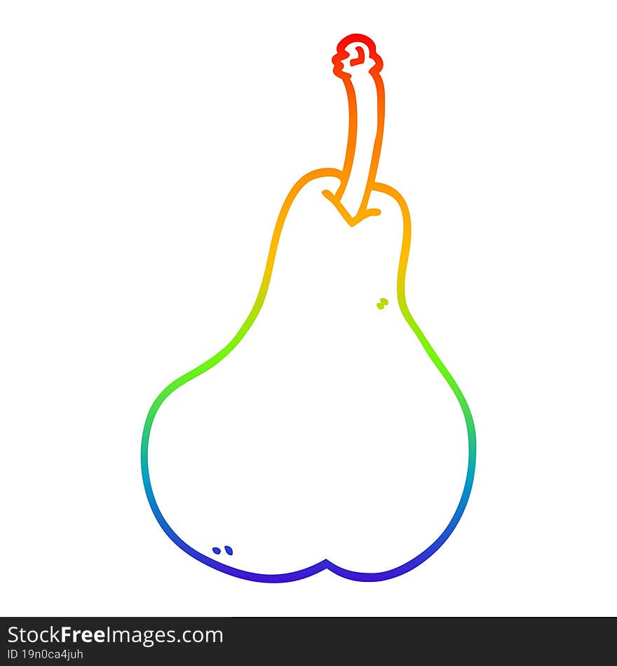 rainbow gradient line drawing cartoon healthy pear