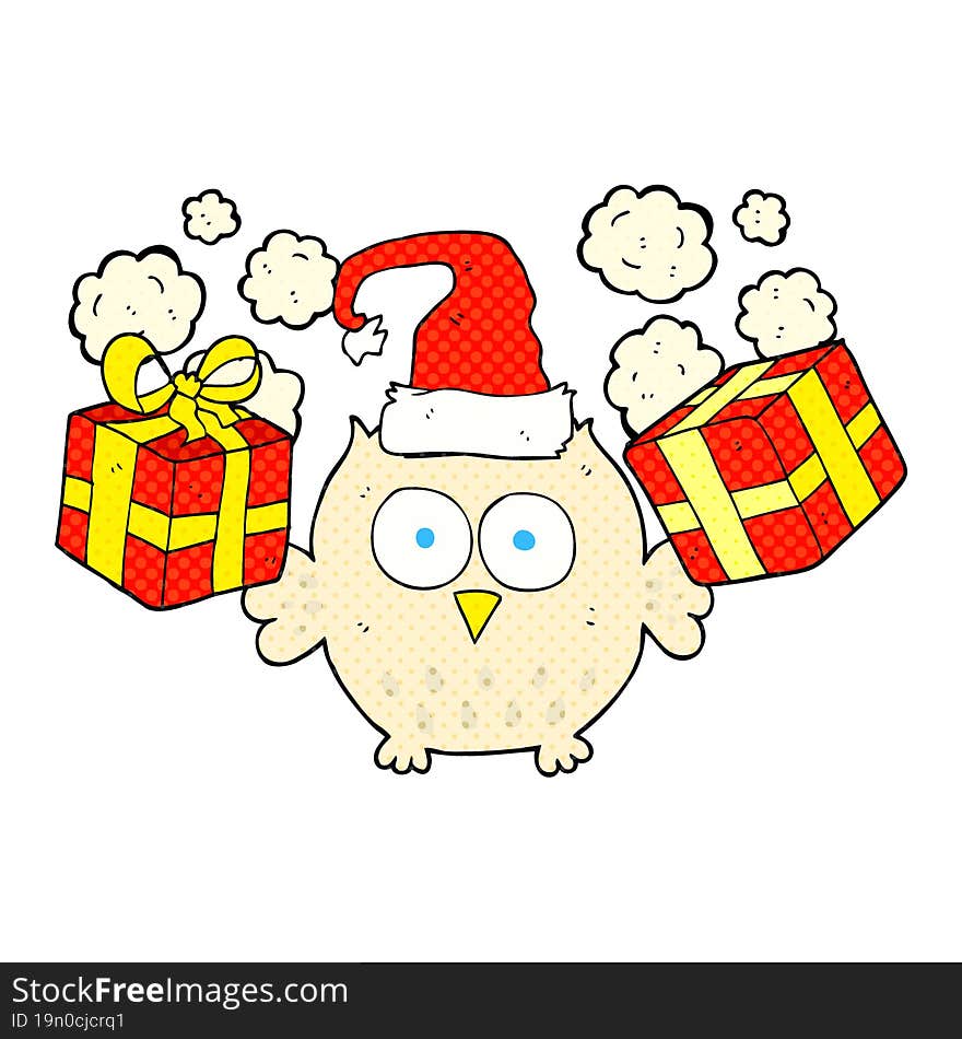 cartoon christmas owl