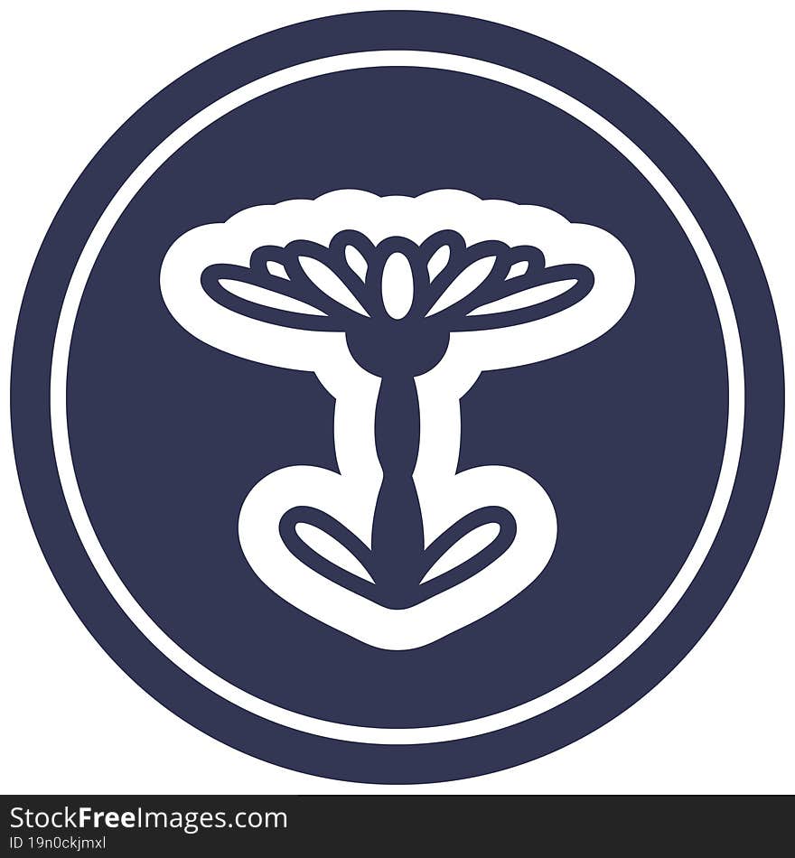 blooming flower circular icon symbol