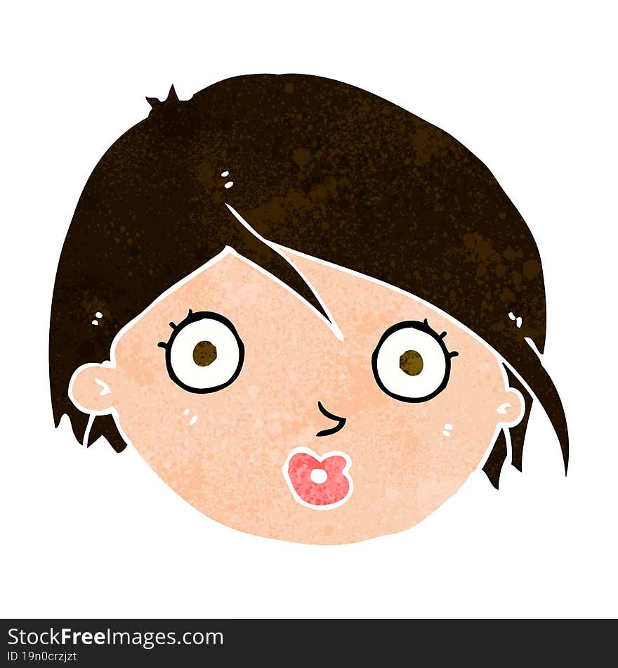 Cartoon Surprised Female Face