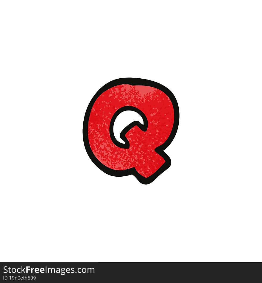 cartoon doodle letter q