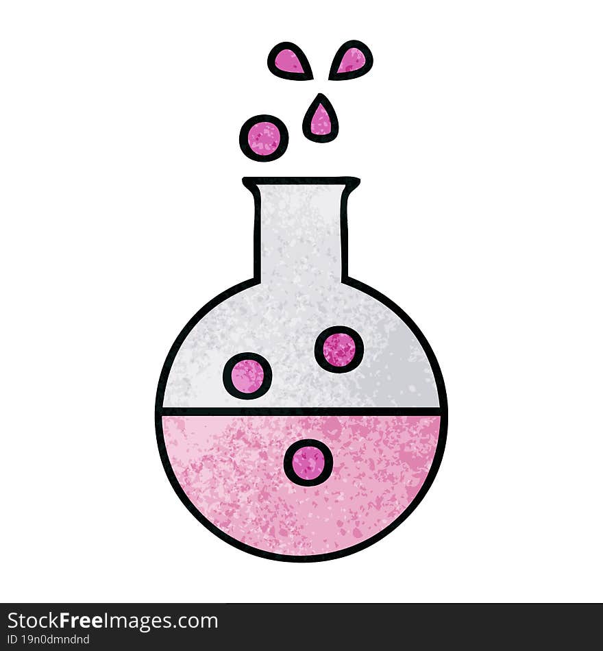 retro grunge texture cartoon chemistry tube