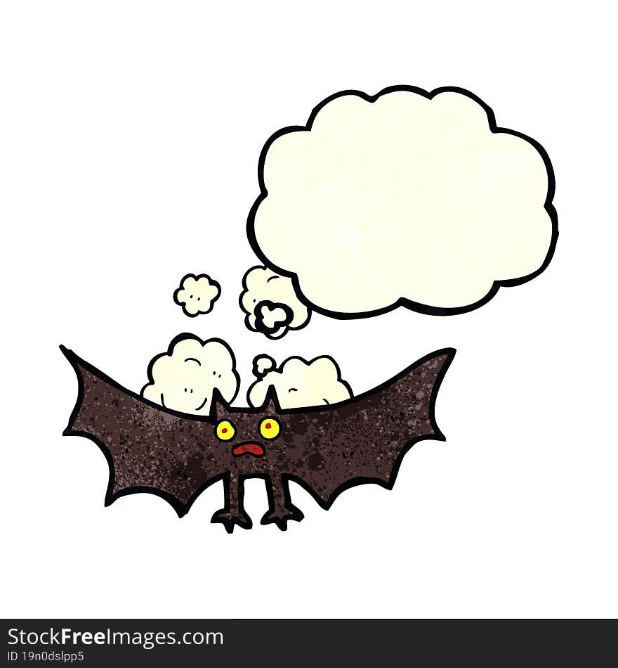 cartoon bat with thought bubble