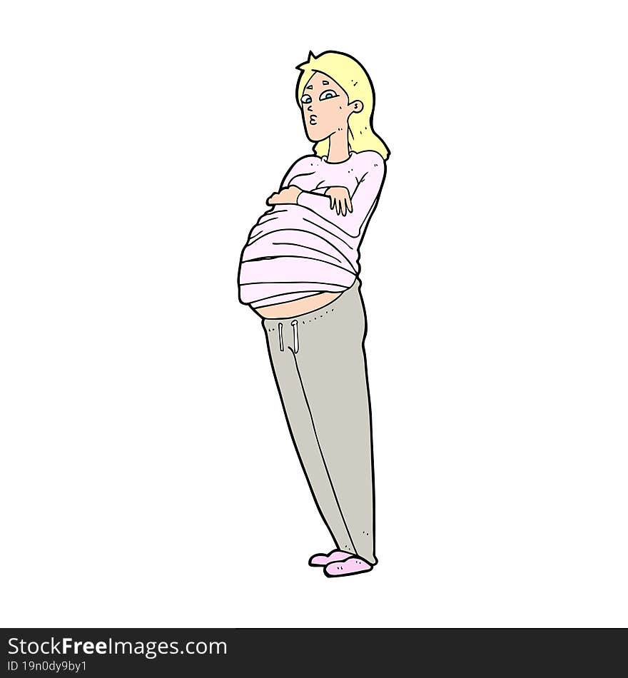 cartoon pregnant woman