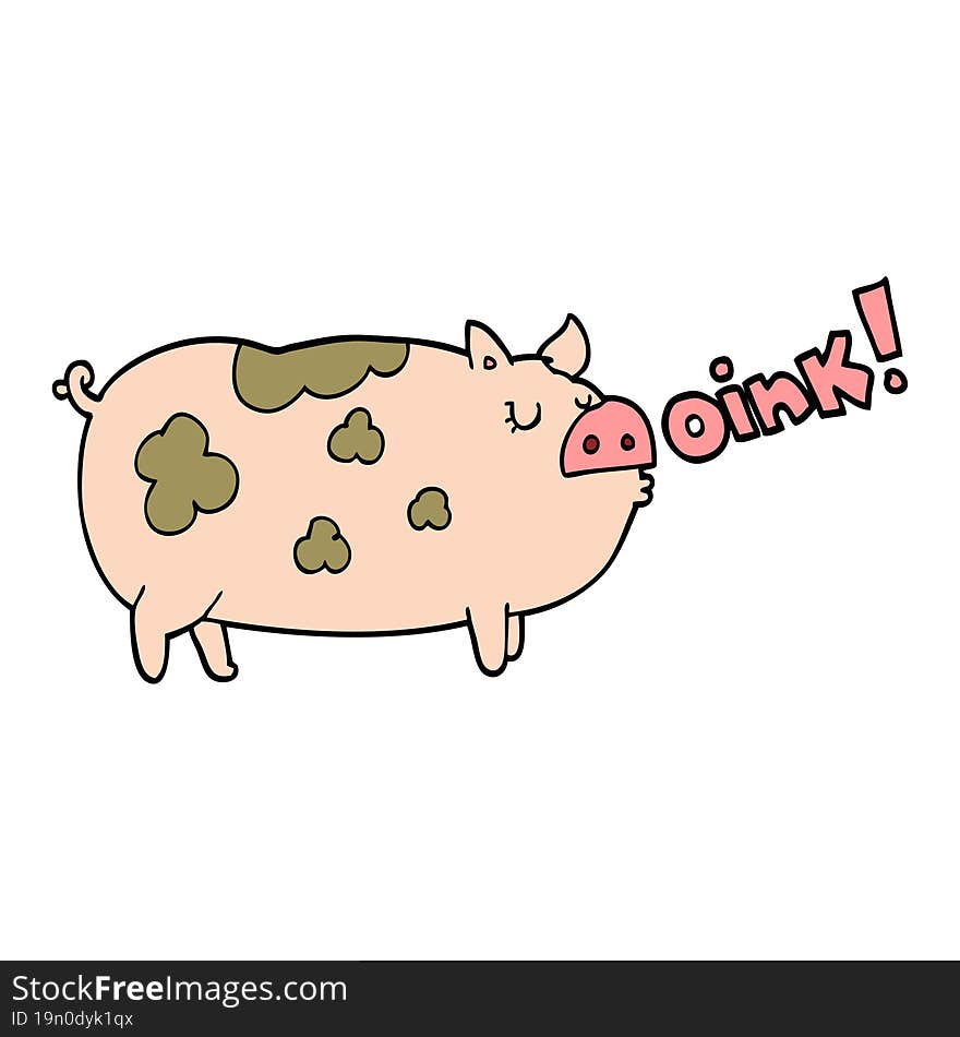 cartoon oinking pig