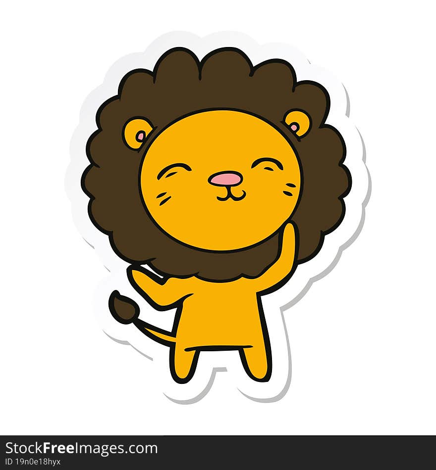 sticker of a cartoon lion