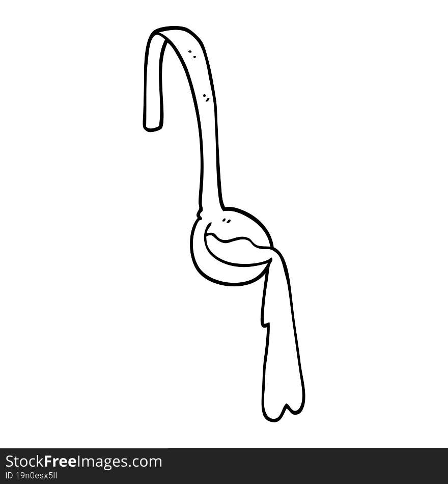 Line Drawing Cartoon Ladle Of Food