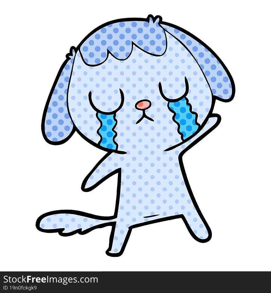 cute cartoon dog crying. cute cartoon dog crying