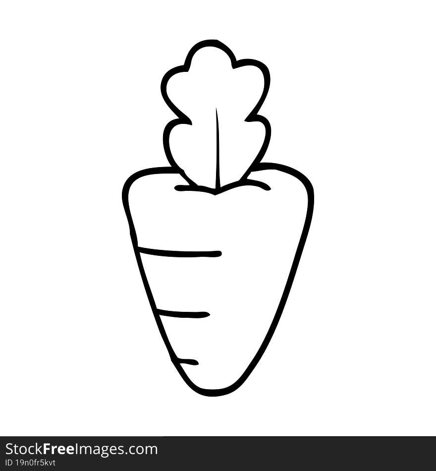 line drawing cartoon healthy carrot