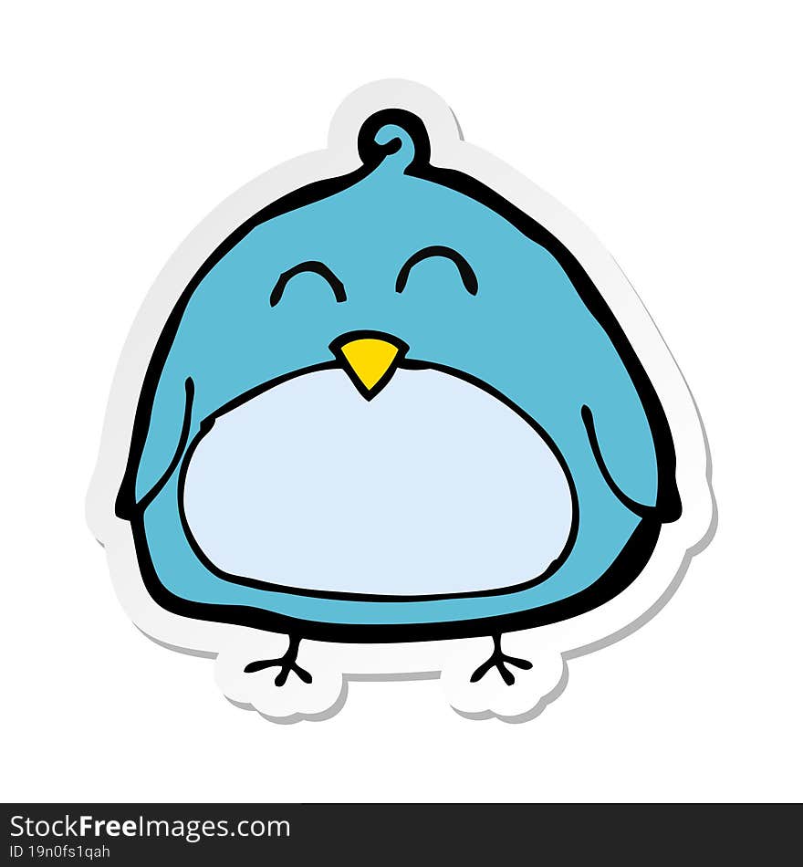 sticker of a funny cartoon bird