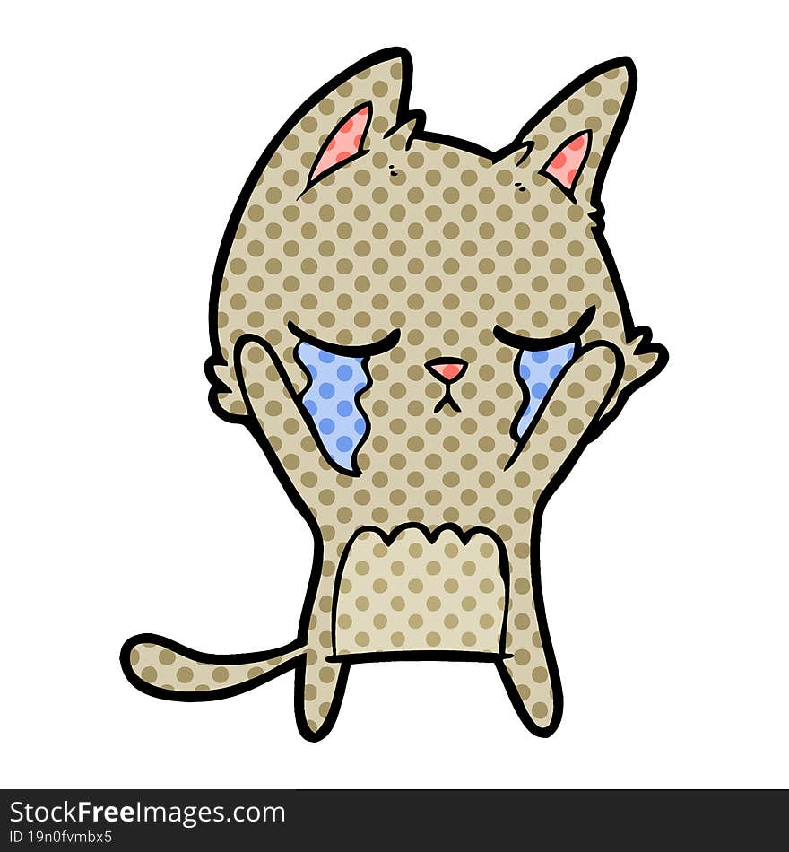 crying cartoon cat. crying cartoon cat