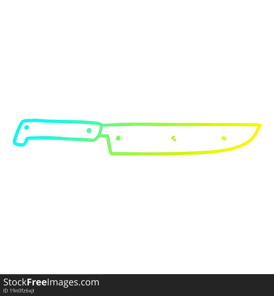 Cold Gradient Line Drawing Cartoon Kitchen Knife