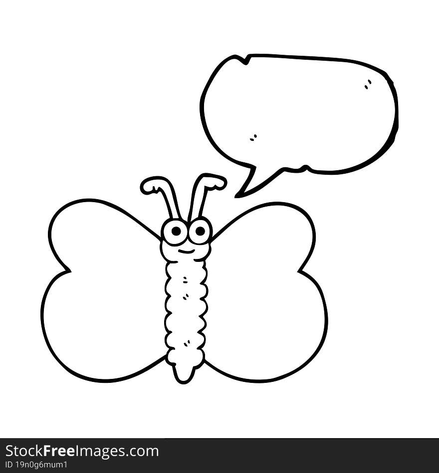 speech bubble cartoon butterfly