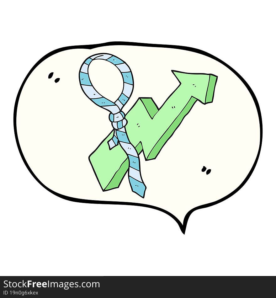 speech bubble cartoon work tie and arrow progress symbol