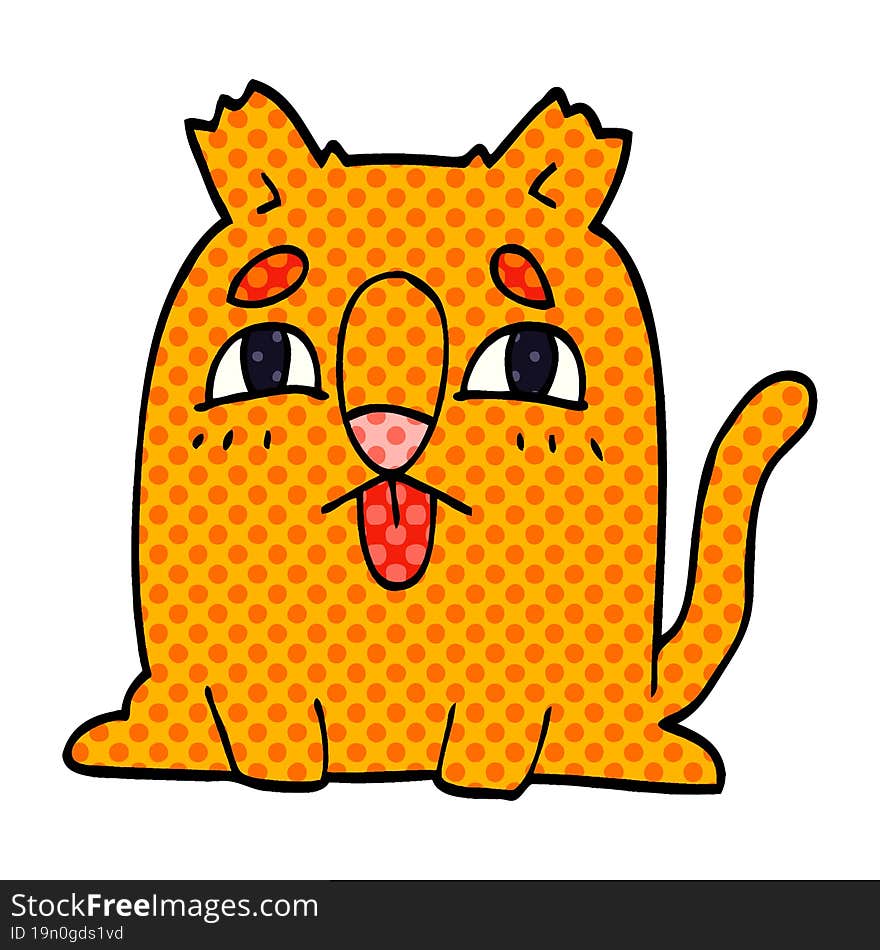 cartoon doodle funny cat