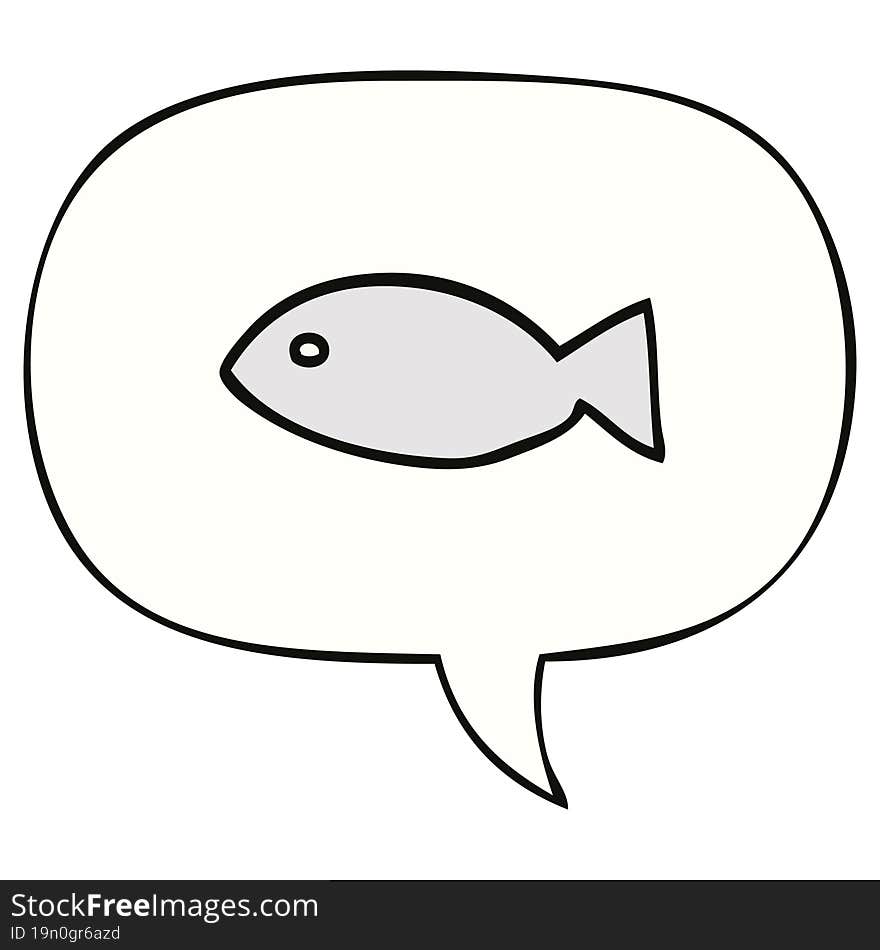 cartoon fish symbol and speech bubble