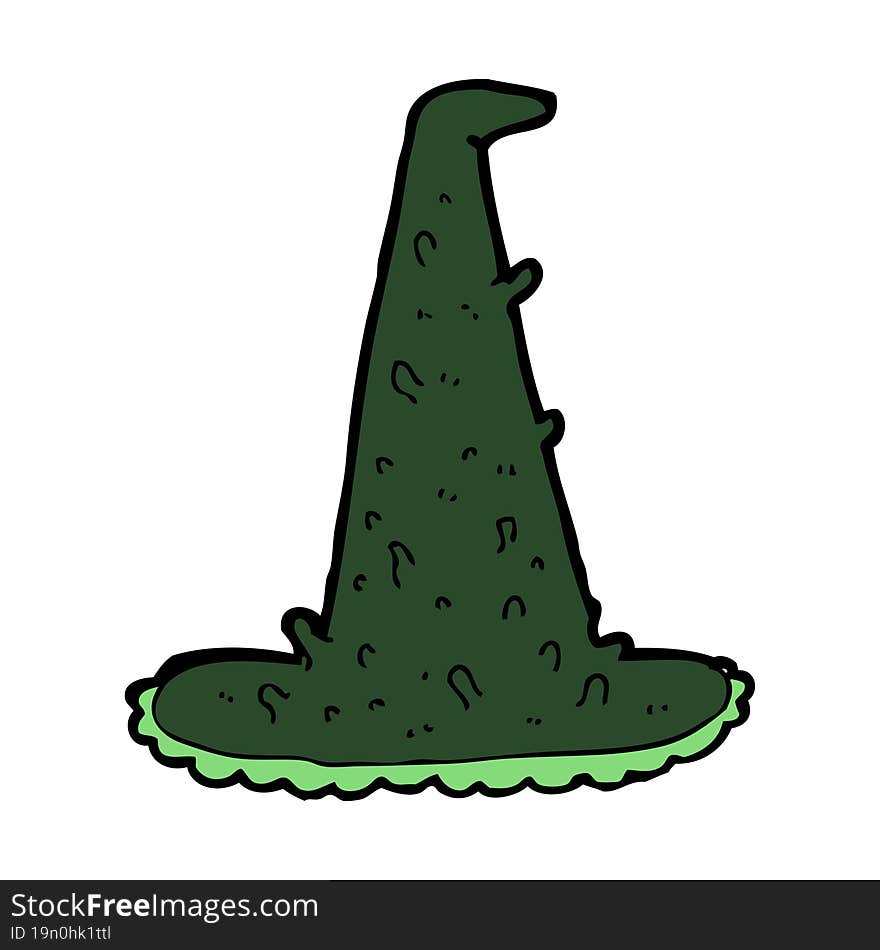 cartoon spooky witch hat