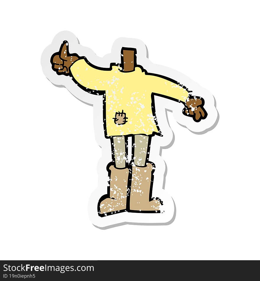 retro distressed sticker of a cartoon body