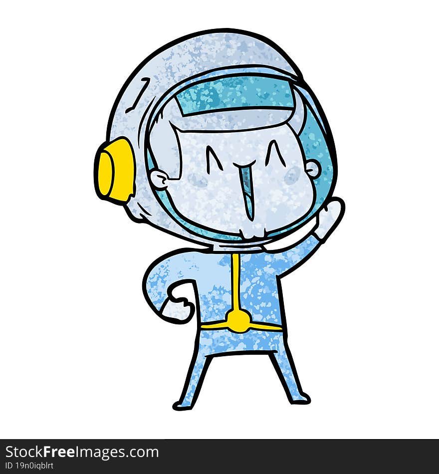 happy cartoon astronaut. happy cartoon astronaut