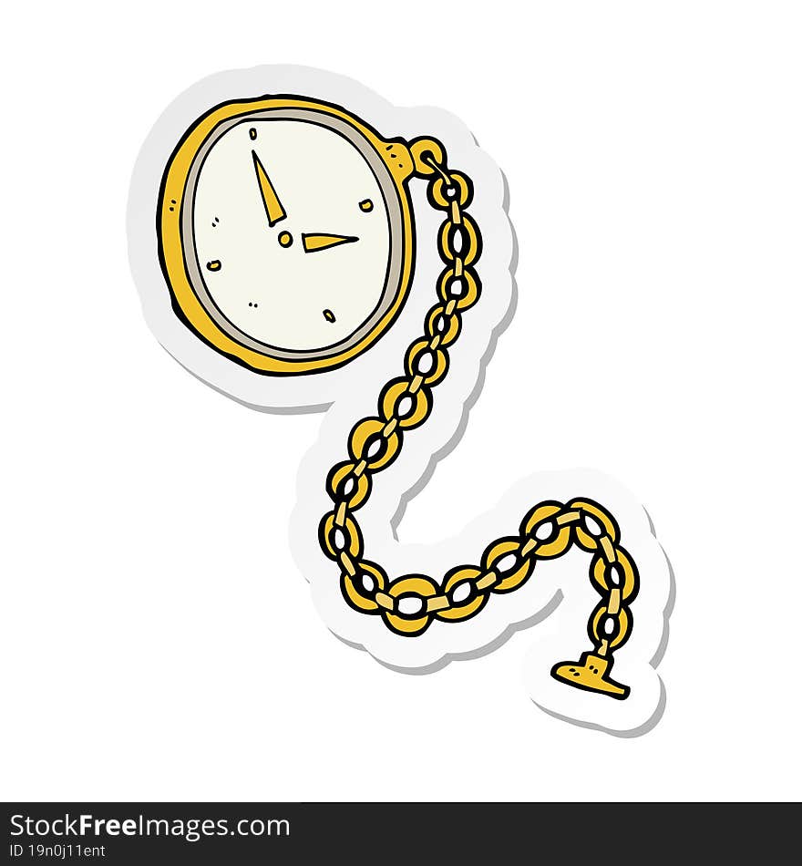 sticker of a cartoon gold watch