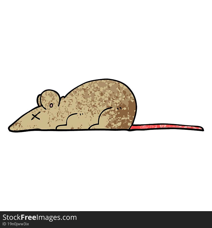 grunge textured illustration cartoon dead rat