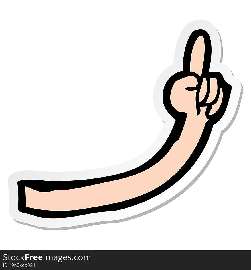 Sticker Of A Cartoon Arm