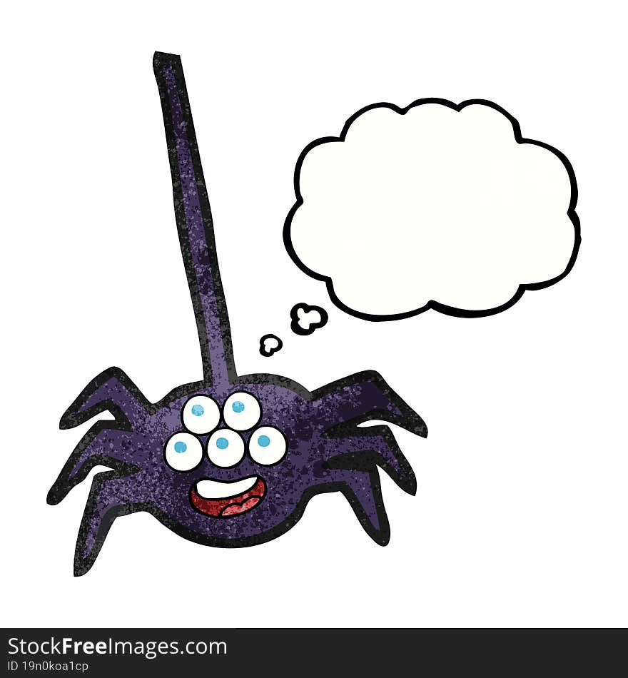 thought bubble textured cartoon halloween spider