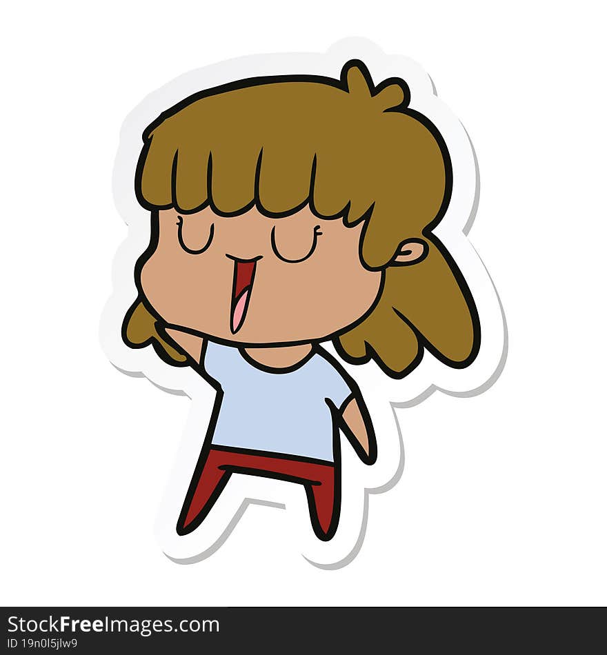 sticker of a cartoon woman