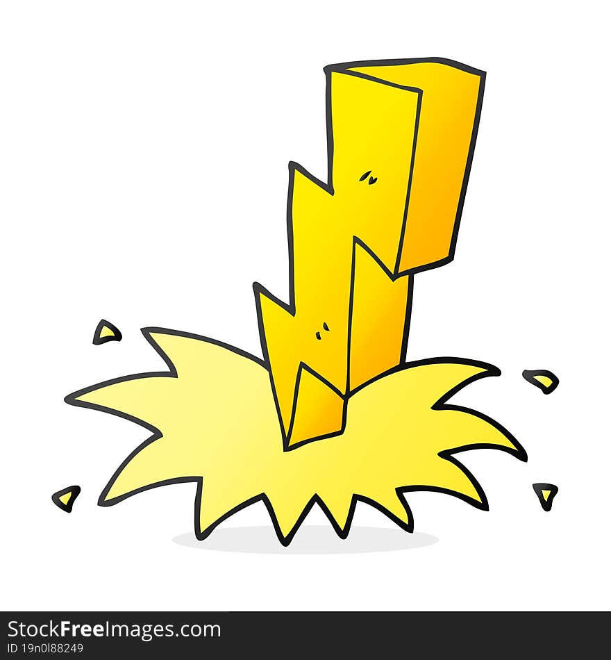 freehand drawn cartoon lightning bolt