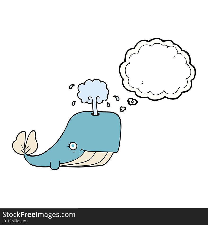 thought bubble cartoon whale spouting water