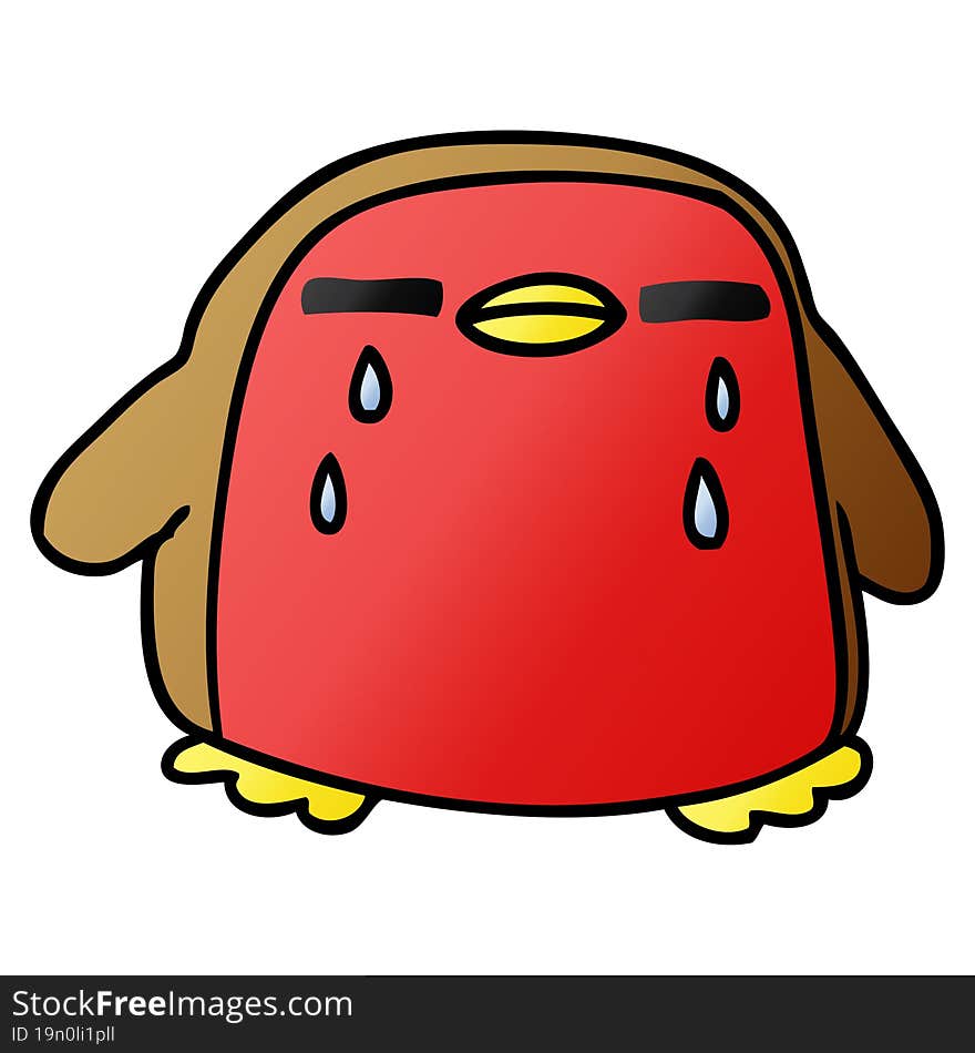 gradient cartoon cute kawaii red robin