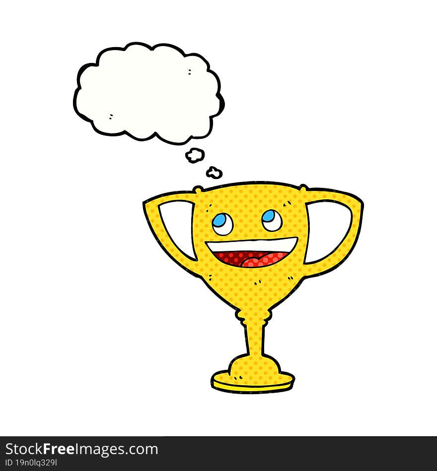 thought bubble cartoon sports trophy