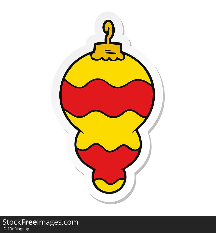 Sticker Of A Cartoon Christmas Decoration