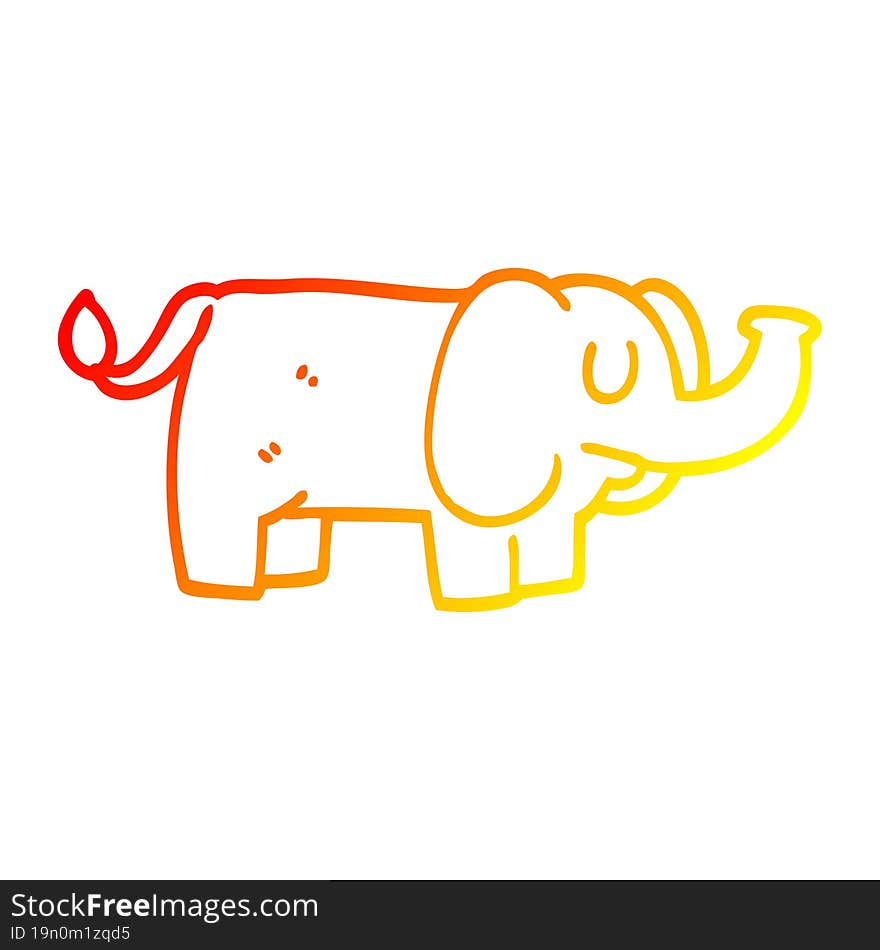 warm gradient line drawing cartoon funny elephant