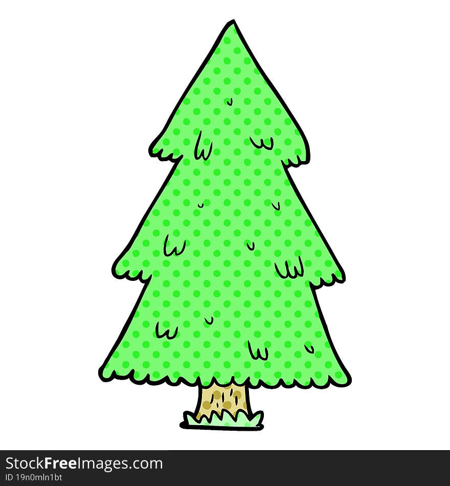 cartoon christmas tree. cartoon christmas tree