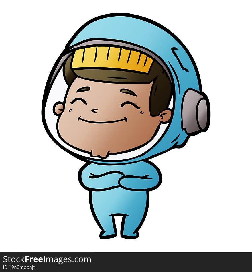 happy cartoon astronaut. happy cartoon astronaut